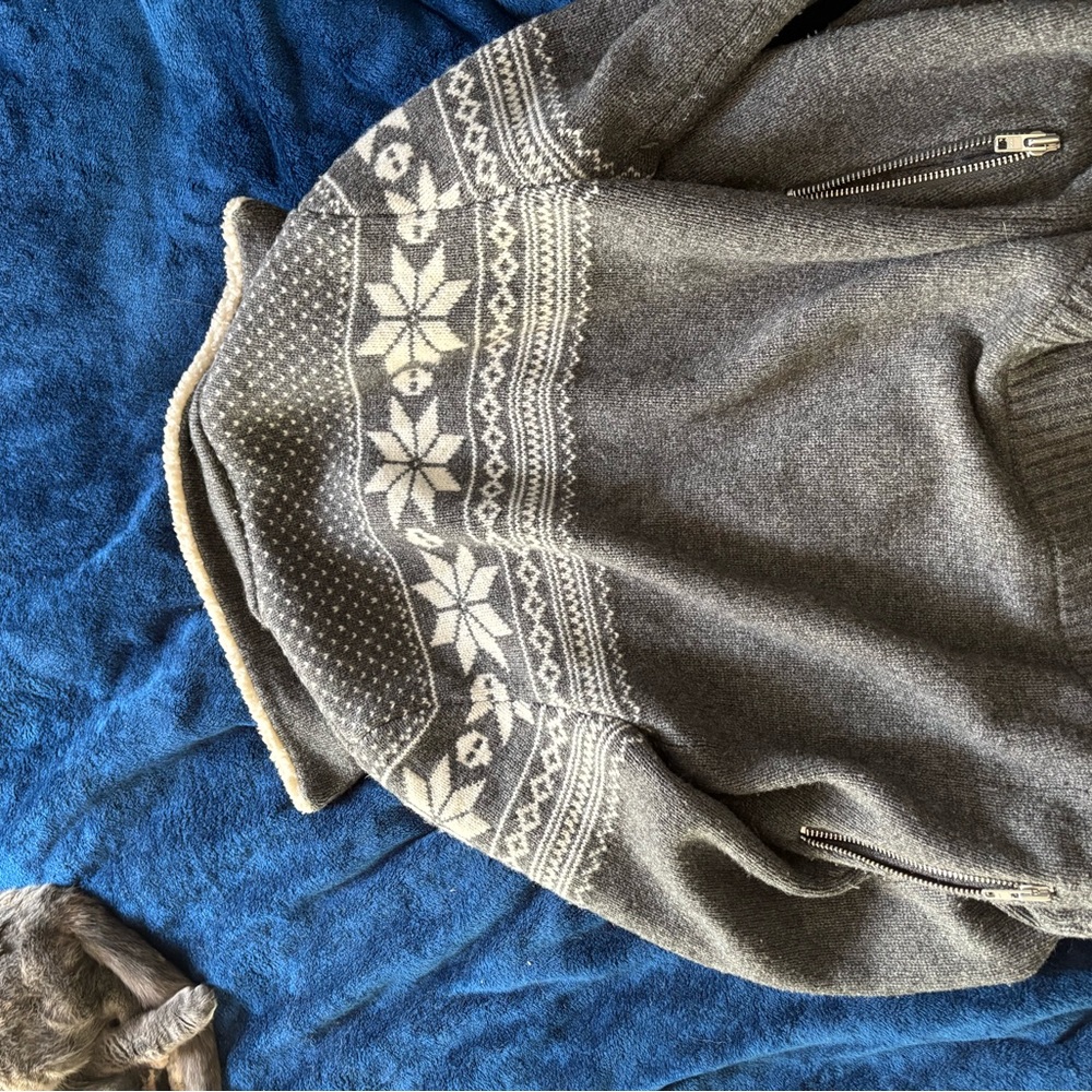 Kooples Patterned Zip-Up Sweater - Picture 3 of 4